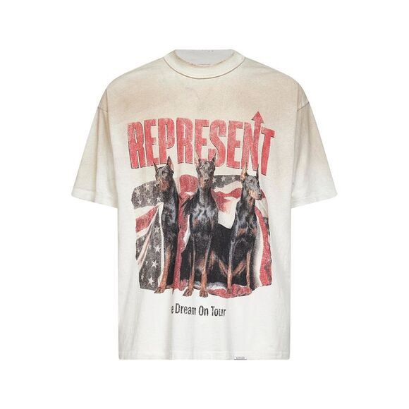 Represent Men Ecru Jersey The American Dream On Tour T-Shirt